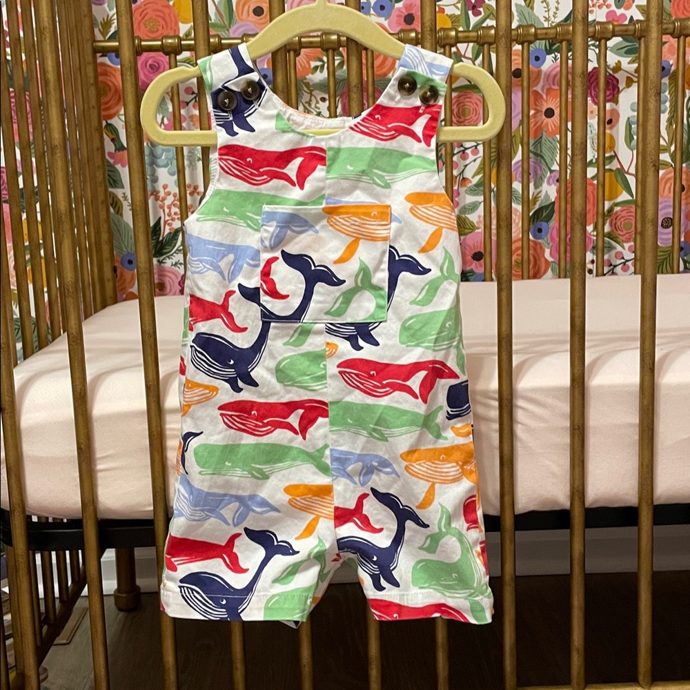 Classic Prep Multicolor Whale Print Romper